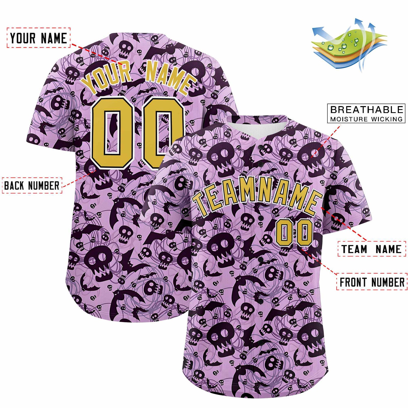 Custom Multi Color Halloween Authentic Baseball Jersey