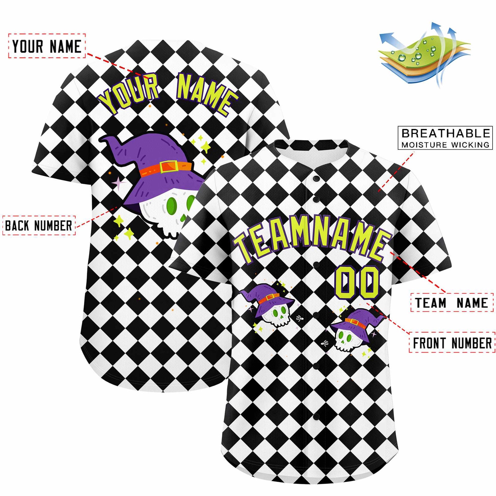 Custom Multi Color Halloween Authentic Baseball Jersey