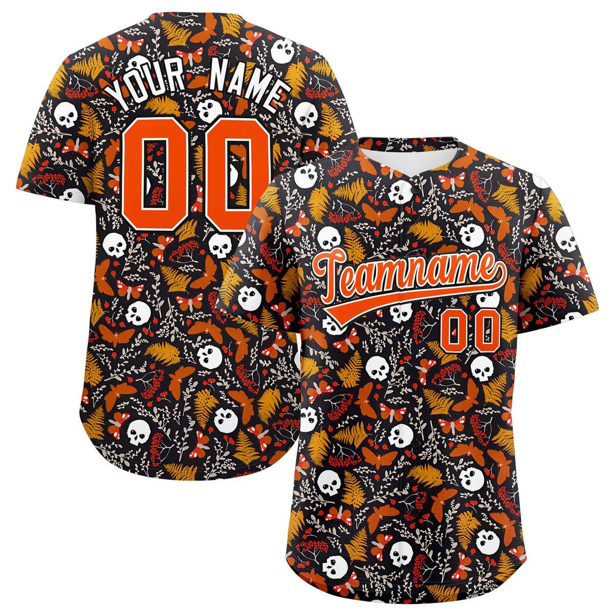 Custom Multi Color Halloween Authentic Baseball Jersey