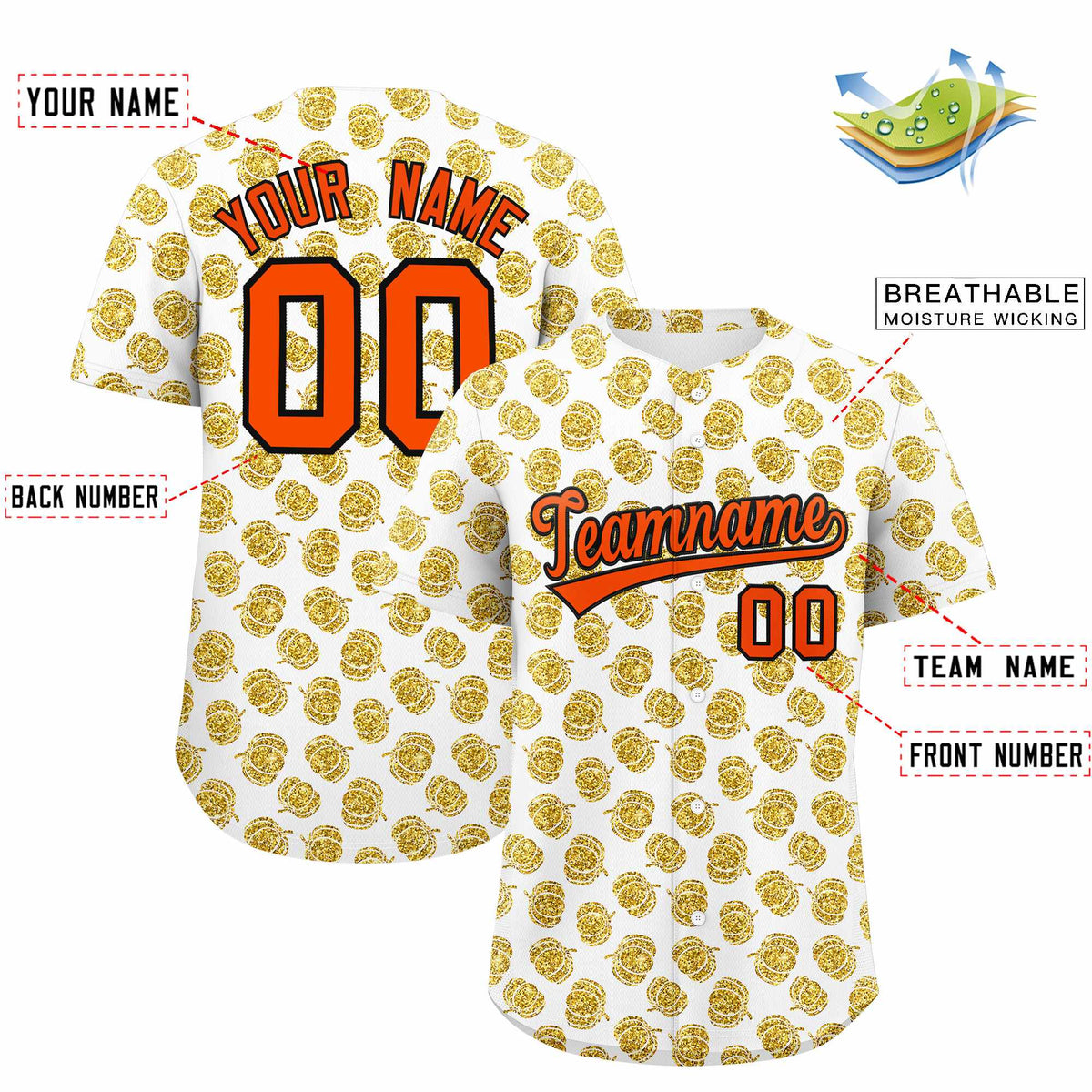 Custom Multi Color Halloween Authentic Baseball Jersey