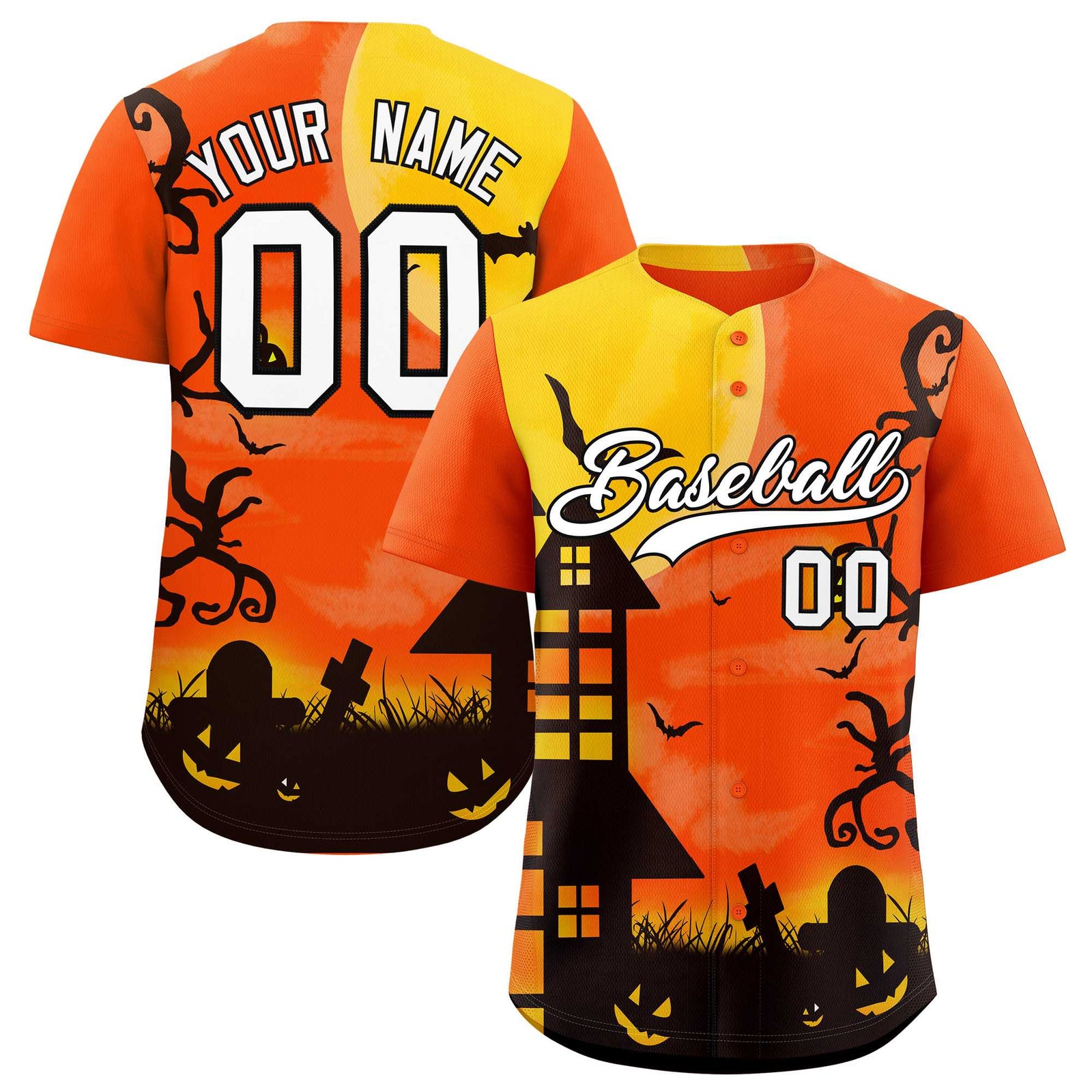Custom Multi Color Halloween Authentic Baseball Jersey