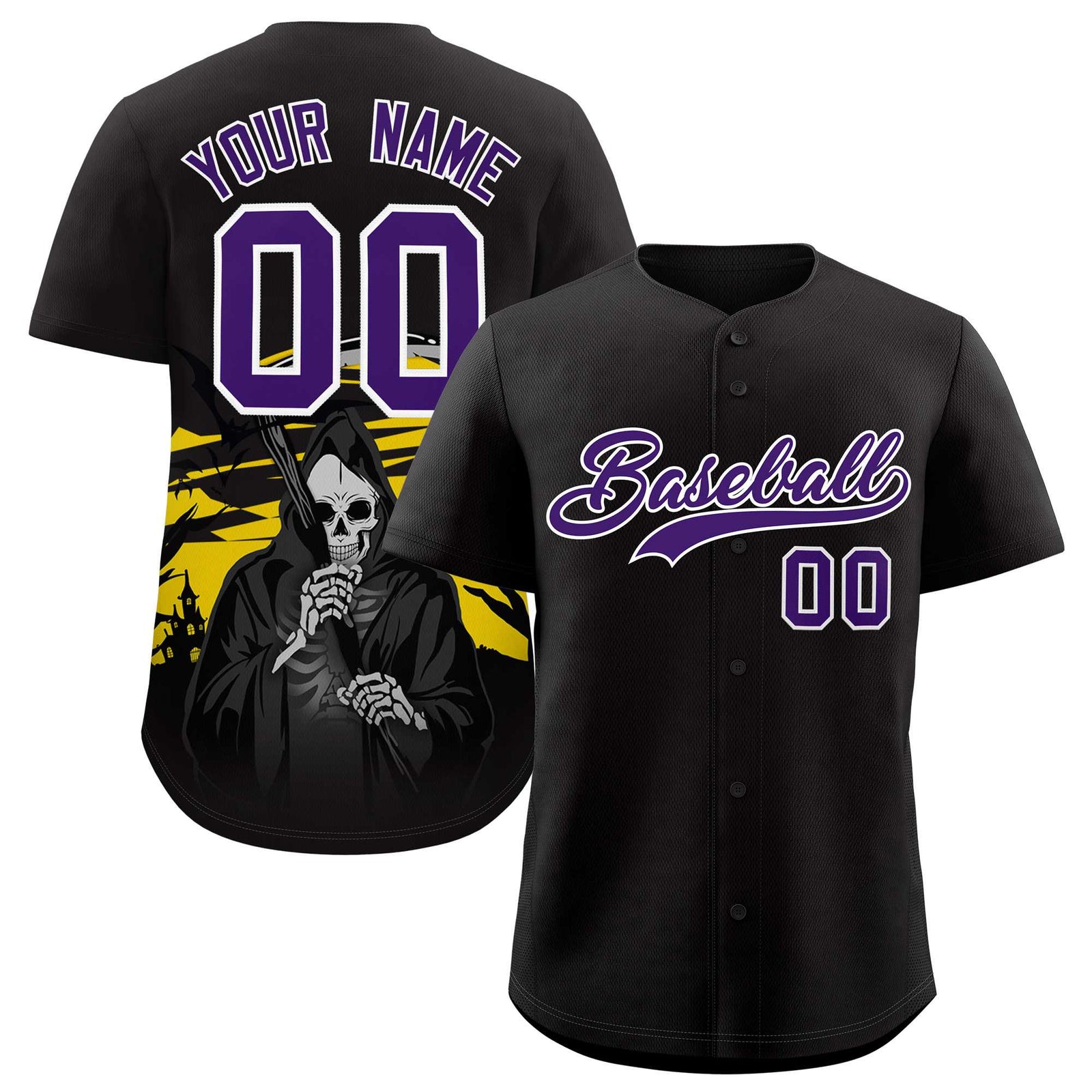Custom Multi Color Halloween Authentic Baseball Jersey