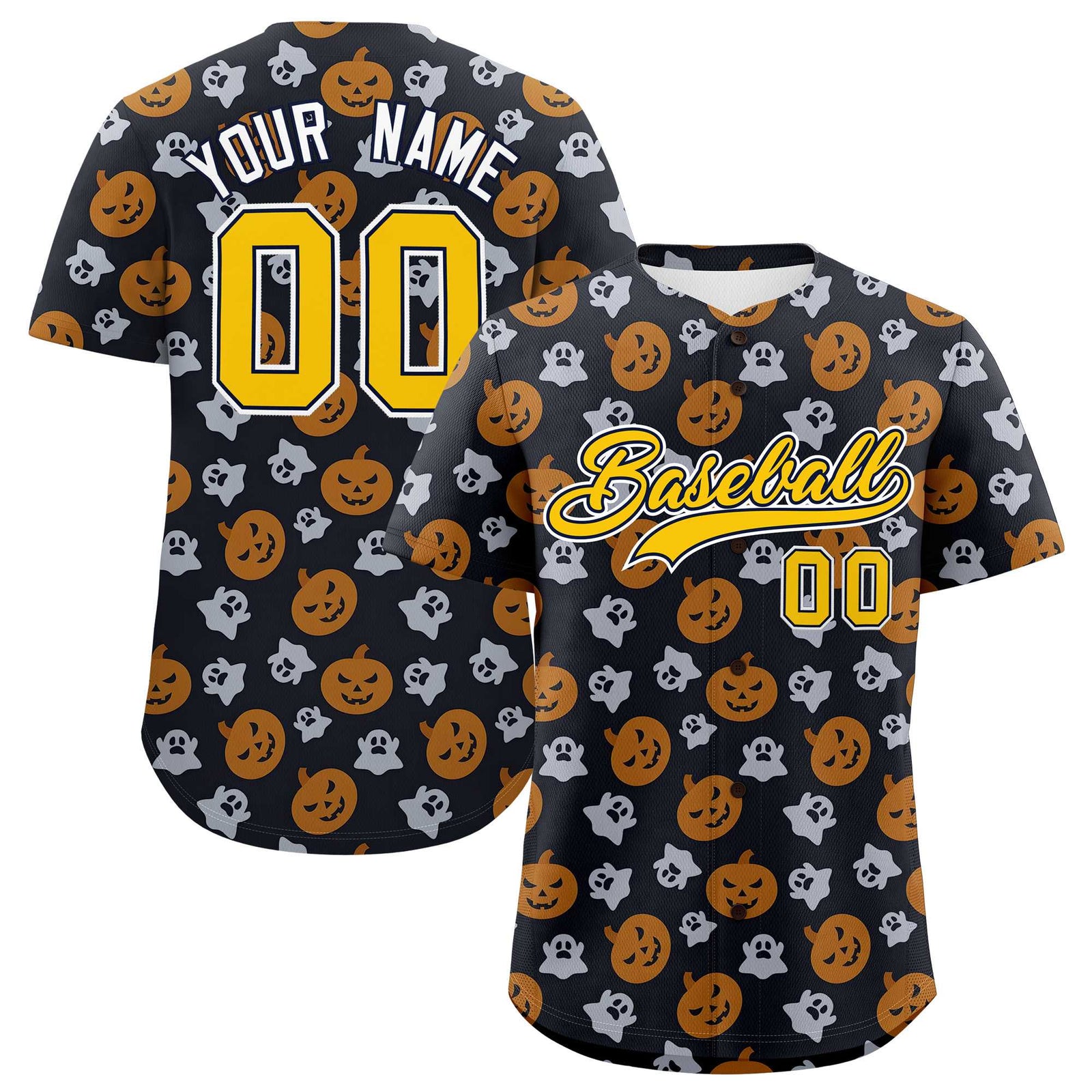 Custom Multi Color Halloween Authentic Baseball Jersey