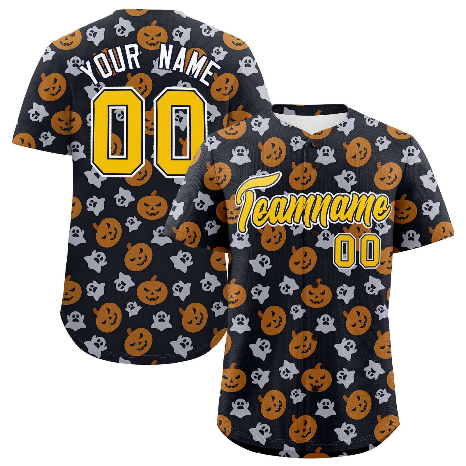 Custom Multi Color Halloween Authentic Baseball Jersey