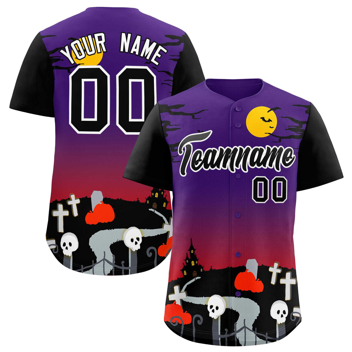 Custom Multi Color Halloween Authentic Baseball Jersey