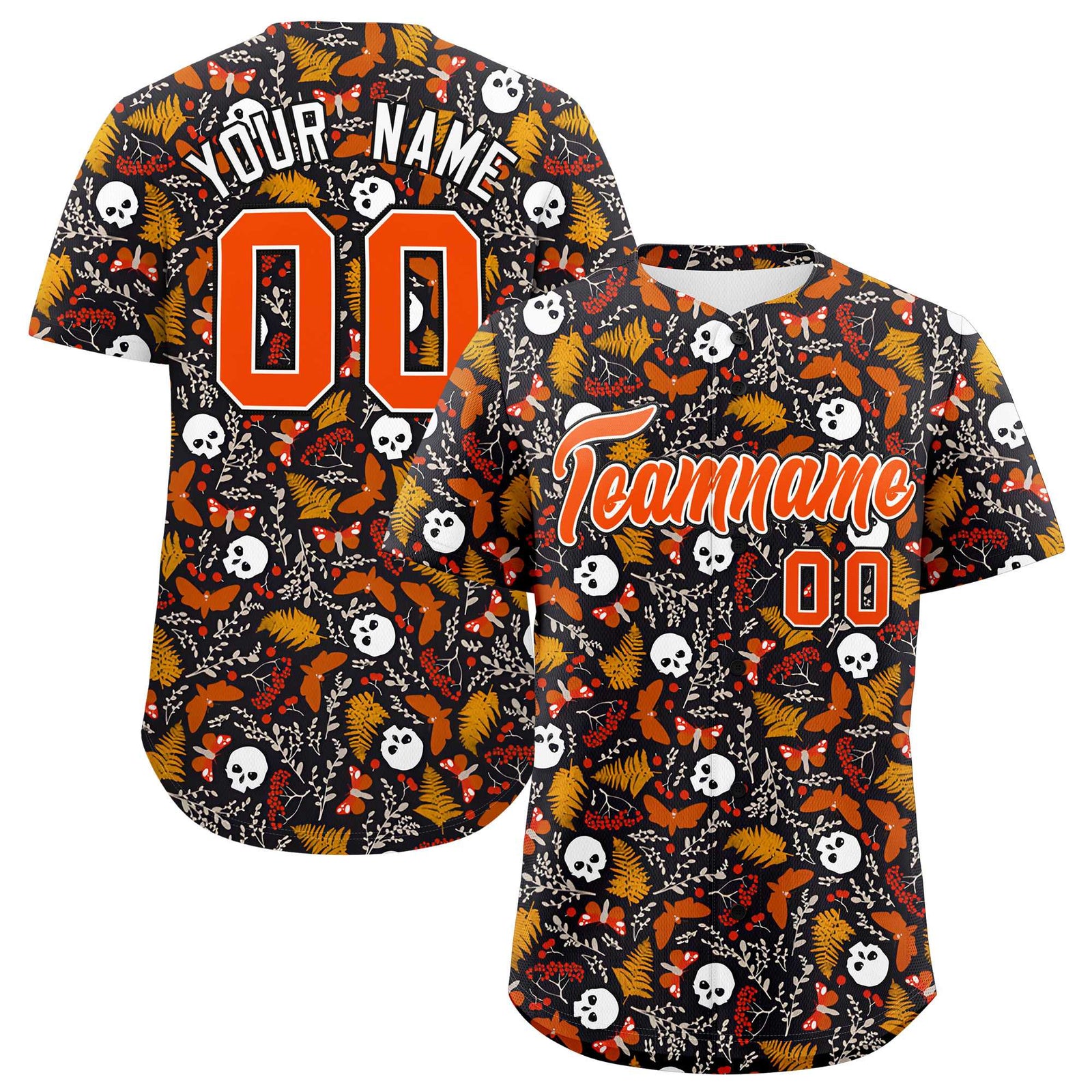 Custom Multi Color Halloween Authentic Baseball Jersey
