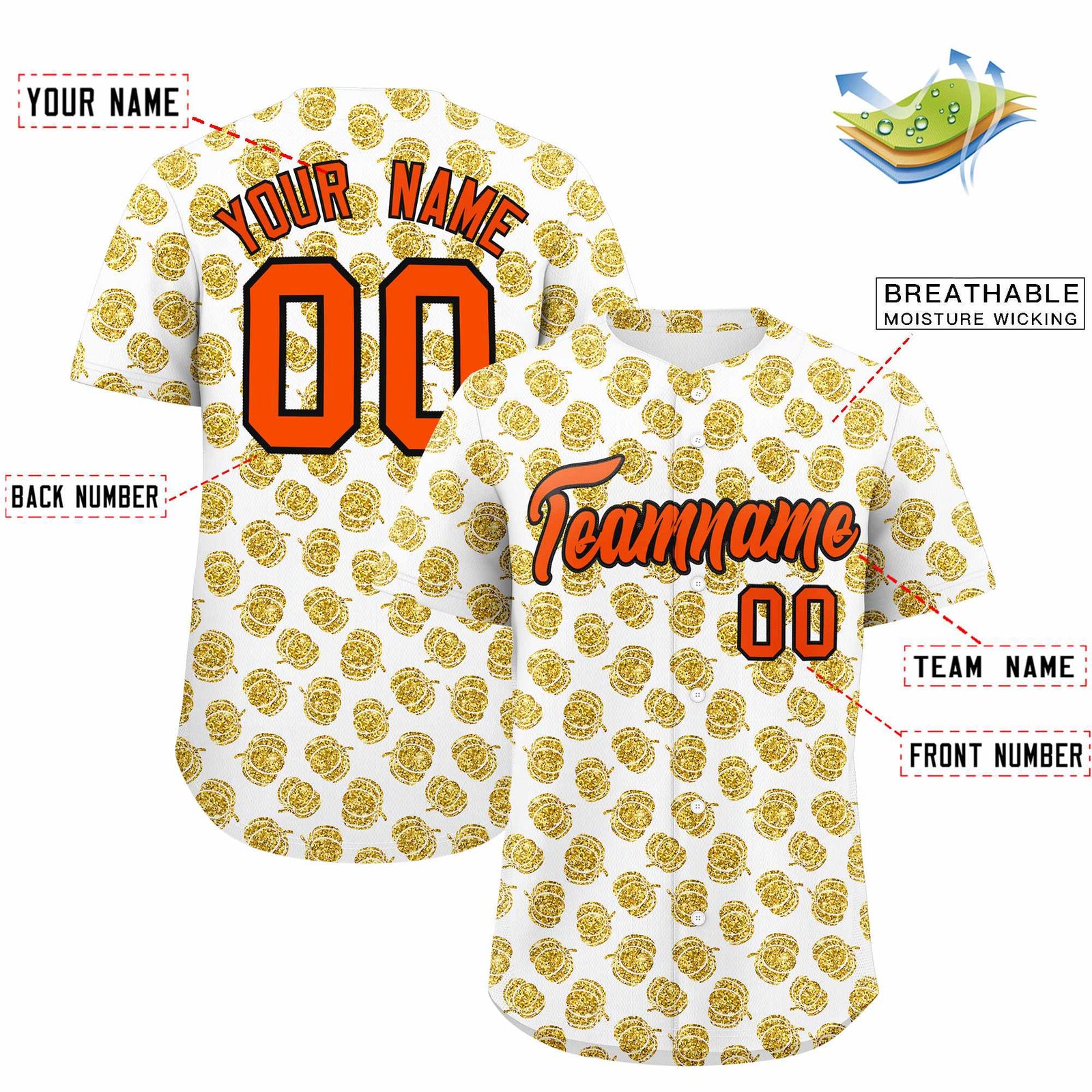 Custom Multi Color Halloween Authentic Baseball Jersey