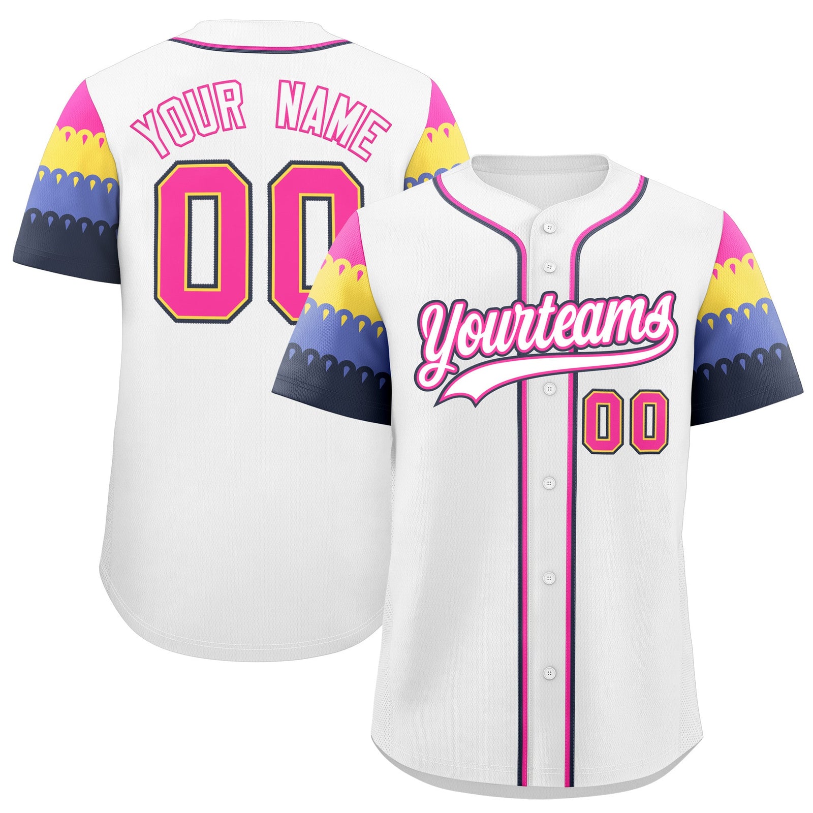 Custom White Rose Red Navy Sleeve Flag Lace Baseball Jersey | Sublimation Printed & Embroidery,Add Name and Numbern,Perfect for Teams | KXKSHOP