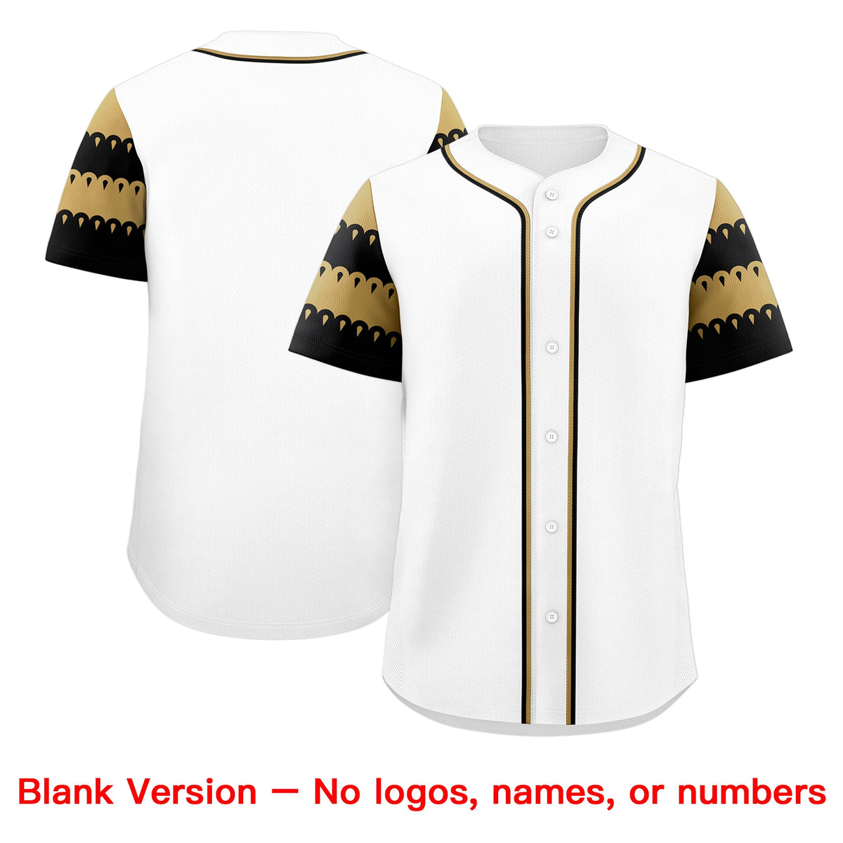 Custom White Old Gold Black Sleeve Flag Lace Baseball Jersey | Sublimation Printed &amp; Embroidery,Add Name and Numbern,Perfect for Teams | KXKSHOP