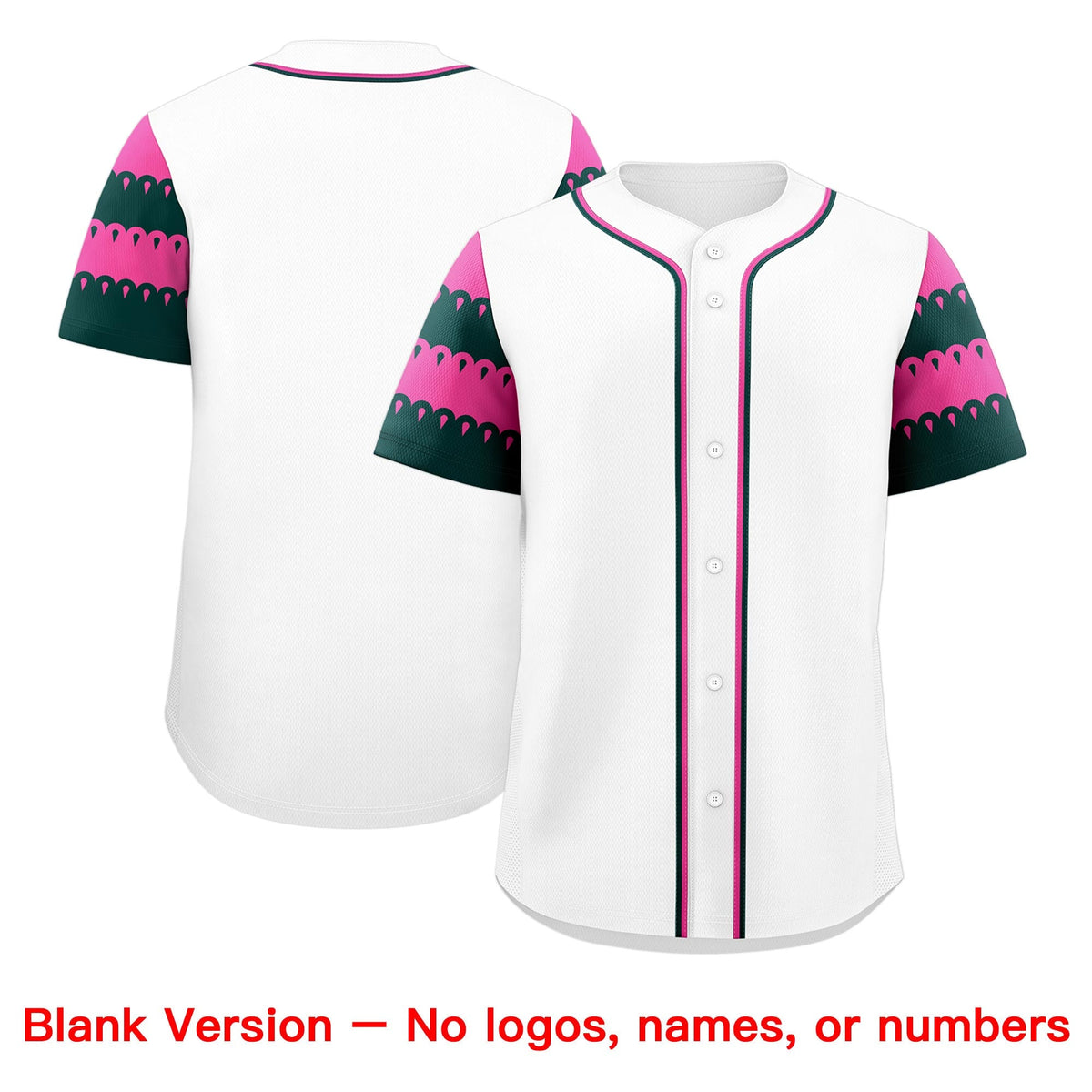 Custom White Green Pink Sleeve Flag Lace Baseball Jersey | Sublimation Printed &amp; Embroidery,Add Name and Numbern,Perfect for Teams | KXKSHOP