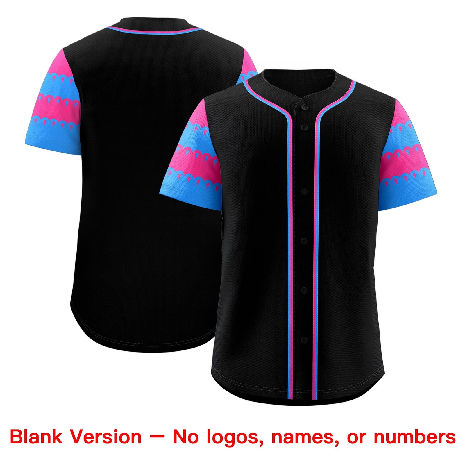 Custom Black Pink Powder Blue Sleeve Flag Lace Baseball Jersey | Sublimation Printed & Embroidery,Add Name and Numbern,Perfect for Teams | KXKSHOP