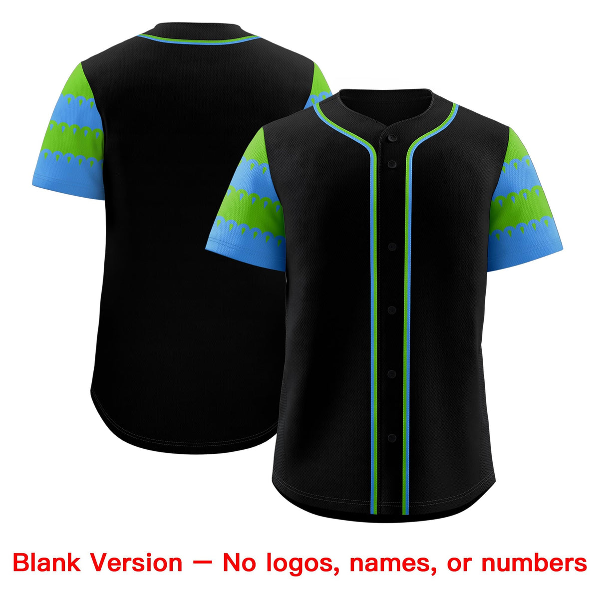 Custom Black Green Powder Blue Sleeve Flag Lace Baseball Jersey | Sublimation Printed &amp; Embroidery,Add Name and Numbern,Perfect for Teams | KXKSHOP