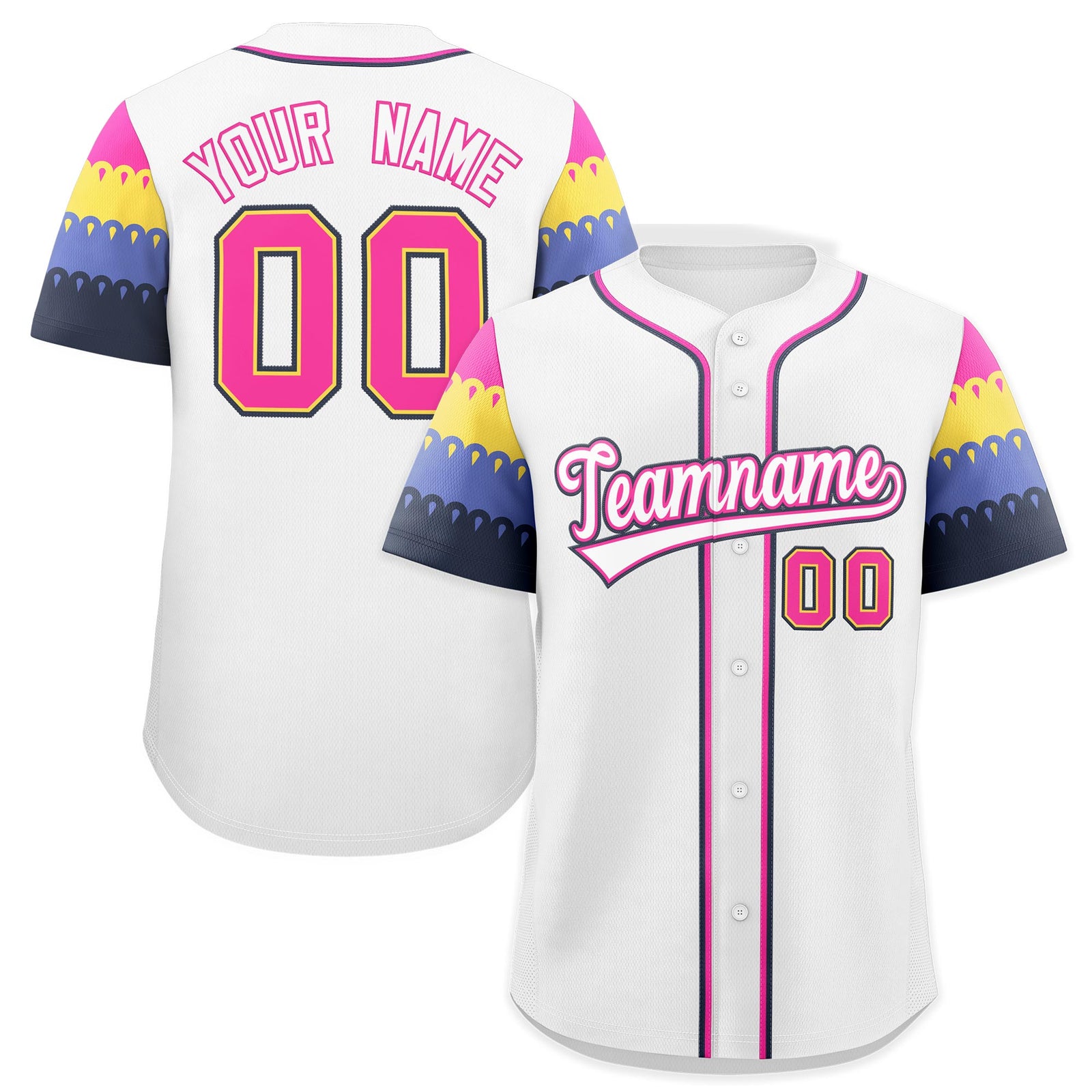 Custom White Rose Red Navy Sleeve Flag Lace Baseball Jersey | Sublimation Printed & Embroidery,Add Name and Numbern,Perfect for Teams | KXKSHOP