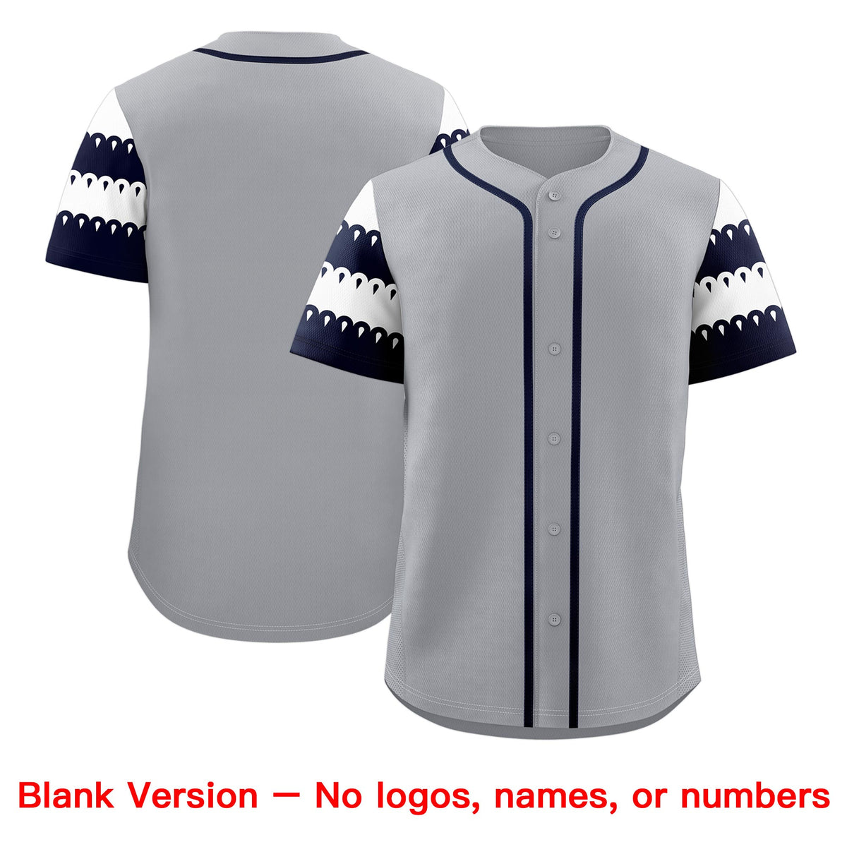 Custom Gray Navy White Sleeve Flag Lace Baseball Jersey | Sublimation Printed &amp; Embroidery,Add Name and Numbern,Perfect for Teams | KXKSHOP