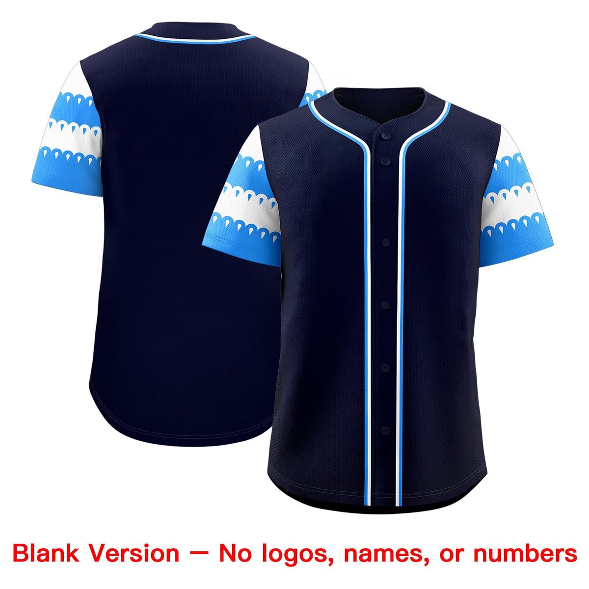 Custom Black Powder Blue White Sleeve Flag Lace Baseball Jersey | Sublimation Printed &amp; Embroidery,Add Name and Numbern,Perfect for Teams | KXKSHOP