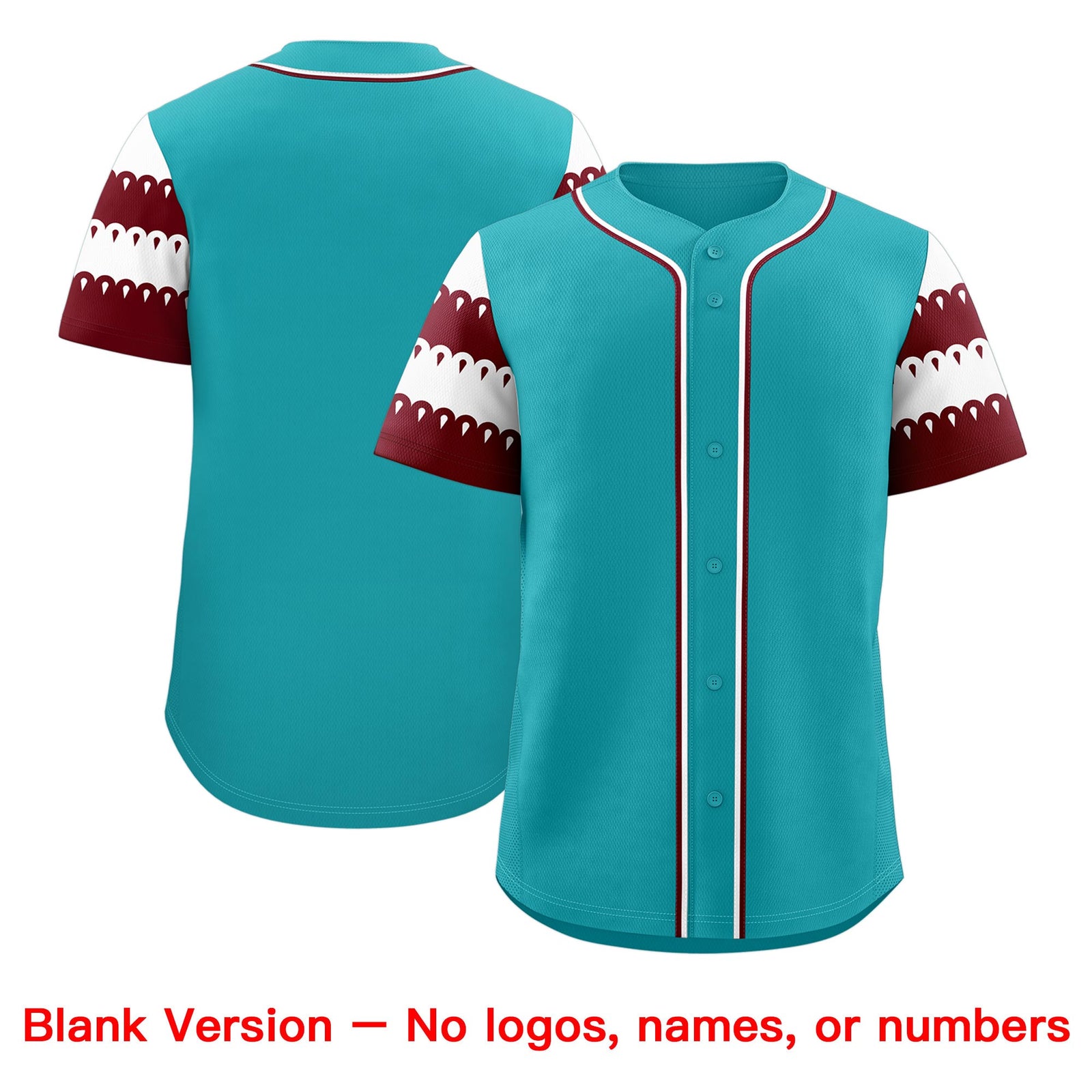 Custom Aqua Maroon White Sleeve Flag Lace Baseball Jersey | Sublimation Printed & Embroidery,Add Name and Numbern,Perfect for Teams | KXKSHOP