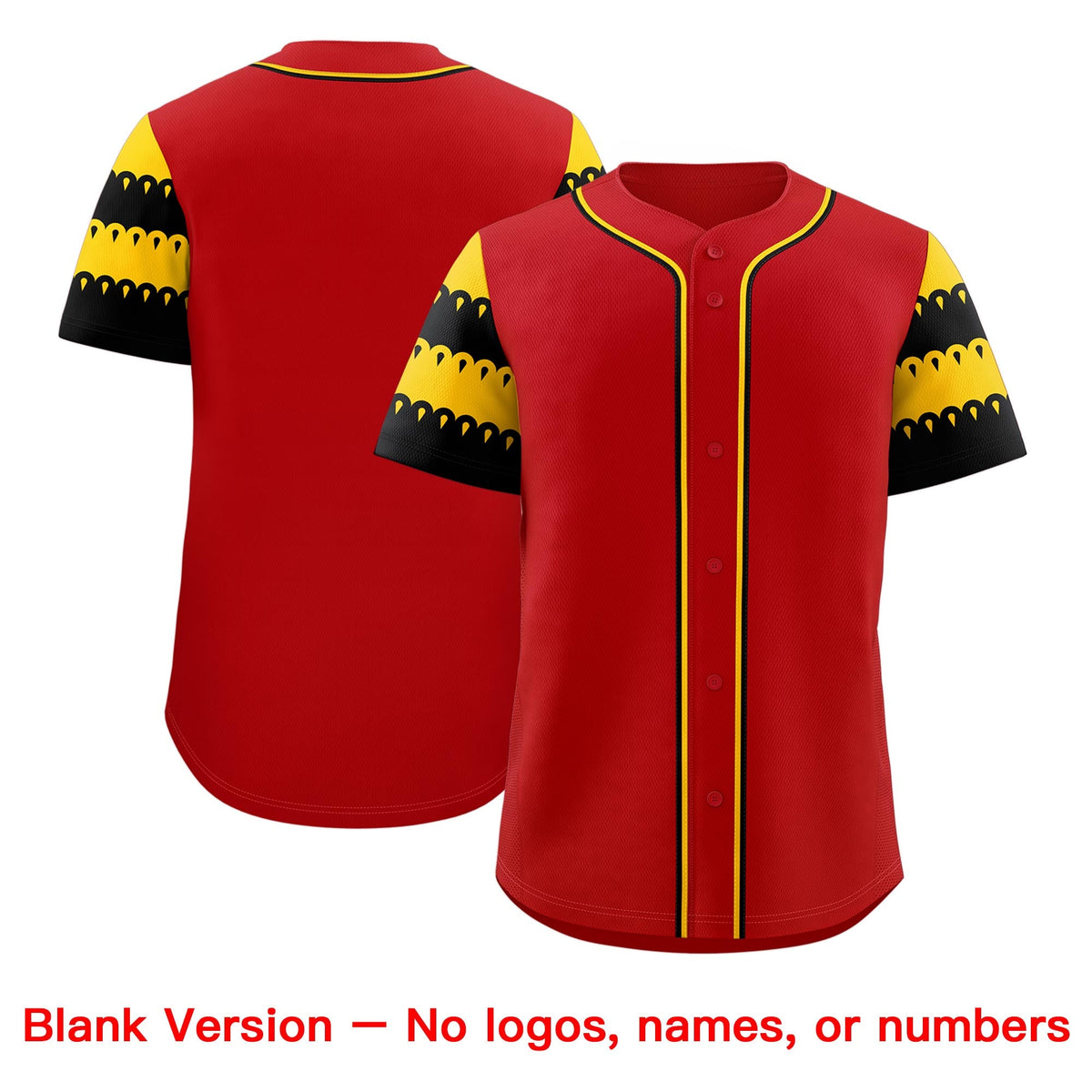 Custom Red Black Gold Sleeve Flag Lace Baseball Jersey | Sublimation Printed &amp; Embroidery,Add Name and Numbern,Perfect for Teams | KXKSHOP