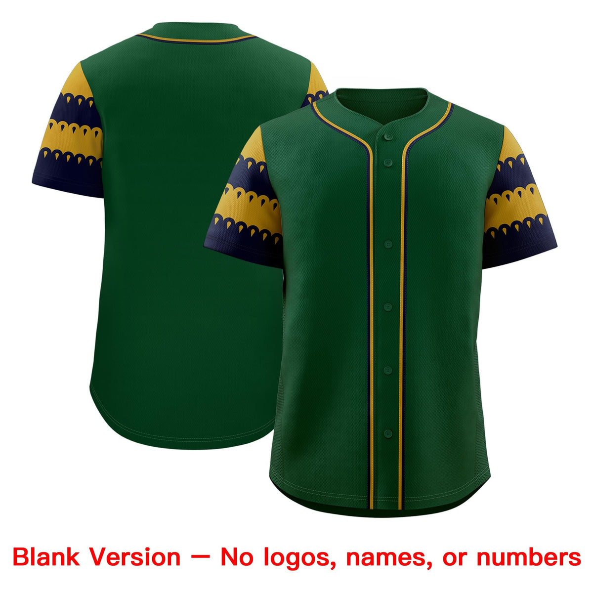 Custom Green Old Gold Navy Sleeve Flag Lace Baseball Jersey | Sublimation Printed &amp; Embroidery,Add Name and Numbern,Perfect for Teams | KXKSHOP