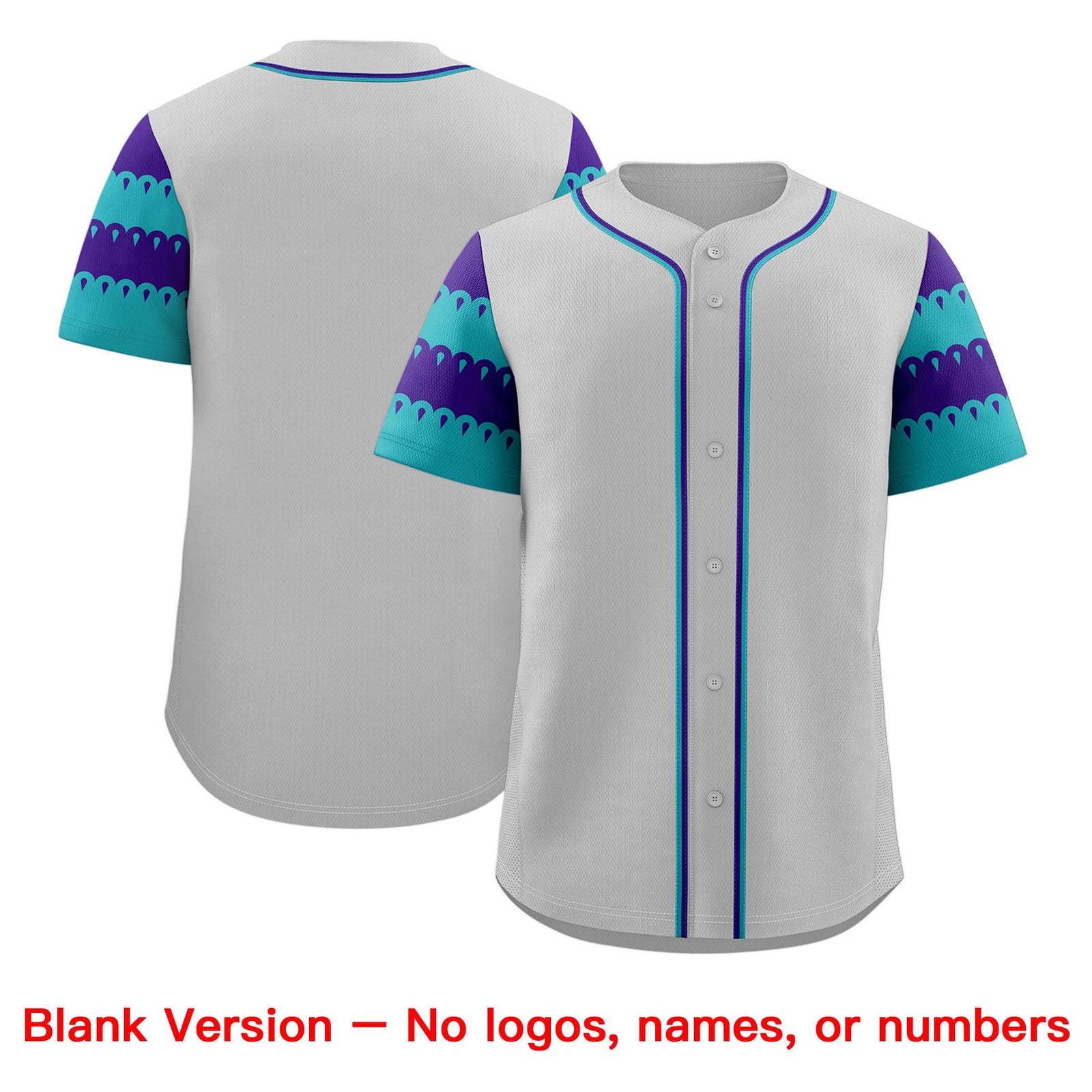 Custom Gray Aqua Purple Sleeve Flag Lace Baseball Jersey | Sublimation Printed & Embroidery,Add Name and Numbern,Perfect for Teams | KXKSHOP