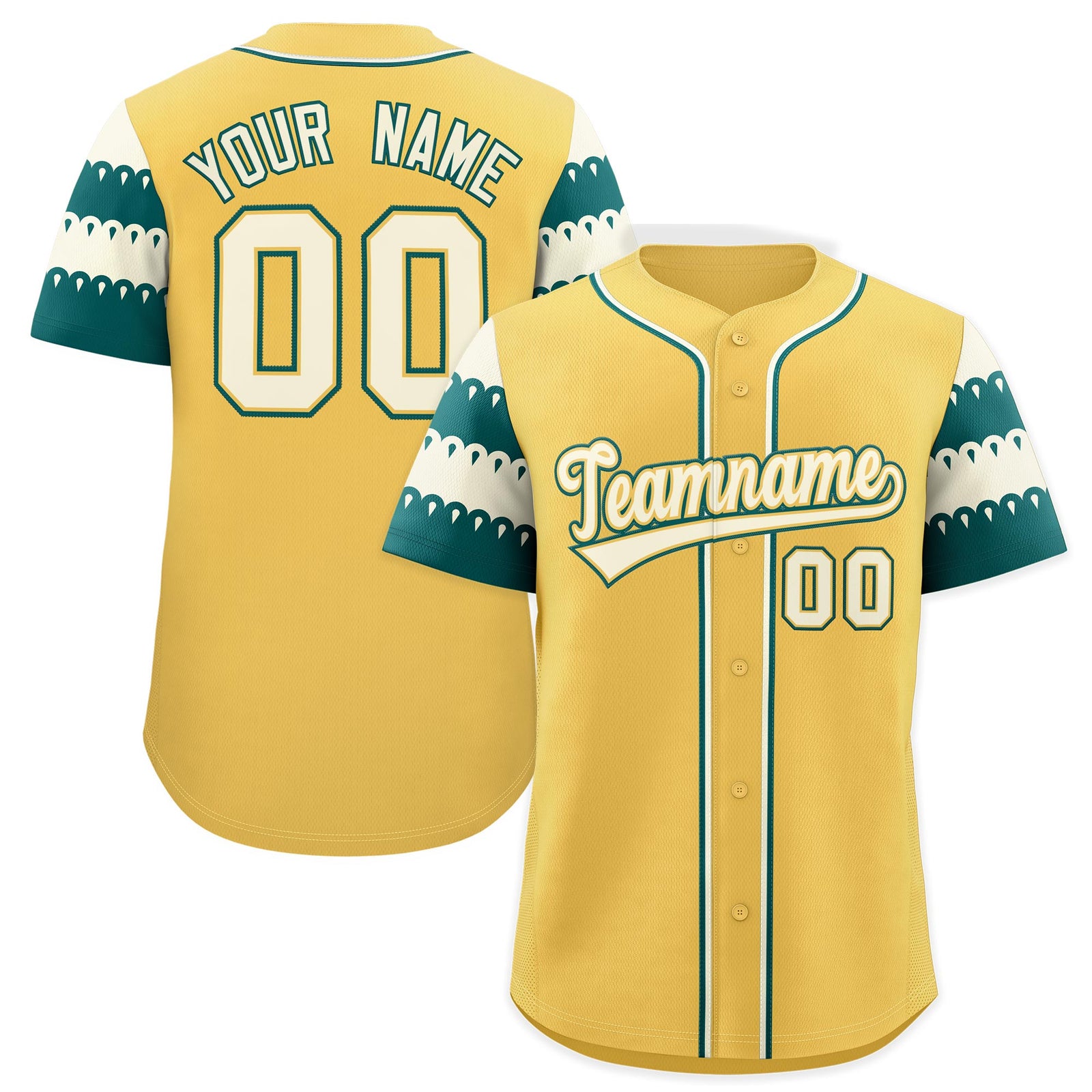 Custom Khaki Teal Cream Sleeve Flag Lace Baseball Jersey | Sublimation Printed & Embroidery,Add Name and Numbern,Perfect for Teams | KXKSHOP