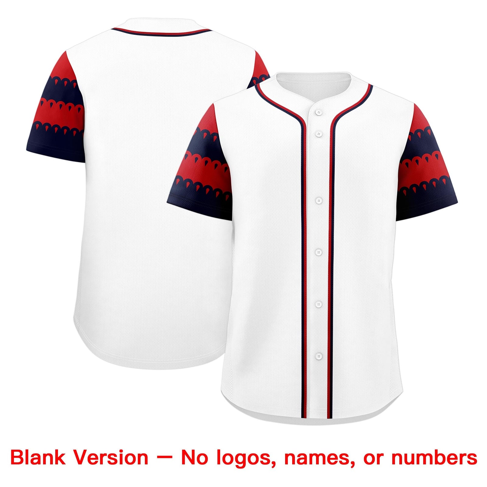 Custom White Red Navy Sleeve Flag Lace Baseball Jersey | Sublimation Printed & Embroidery,Add Name and Numbern,Perfect for Teams | KXKSHOP