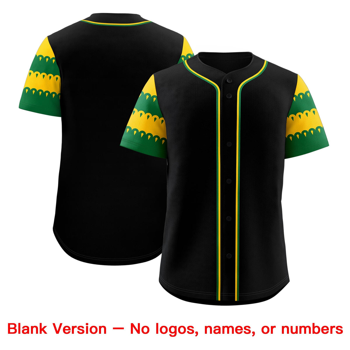 Custom Black Gold Kelly Green Sleeve Flag Lace Baseball Jersey | Sublimation Printed &amp; Embroidery,Add Name and Numbern,Perfect for Teams | KXKSHOP