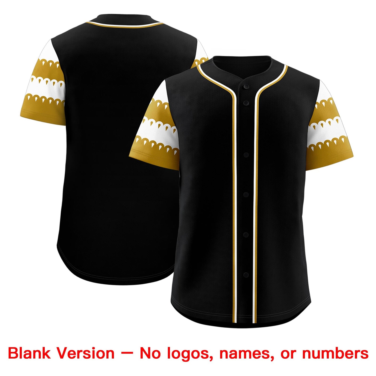 Custom Black Old Gold White Sleeve Flag Lace Baseball Jersey | Sublimation Printed & Embroidery,Add Name and Numbern,Perfect for Teams | KXKSHOP