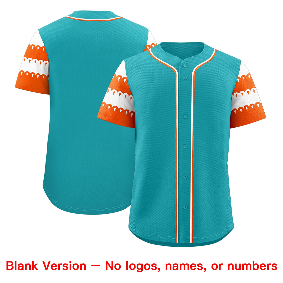 Custom Aqua Orange White Sleeve Flag Lace Baseball Jersey | Sublimation Printed &amp; Embroidery,Add Name and Numbern,Perfect for Teams | KXKSHOP