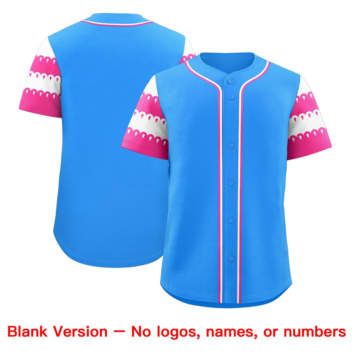 Custom Powder Blue Pink White Sleeve Flag Lace Baseball Jersey | Sublimation Printed &amp; Embroidery,Add Name and Numbern,Perfect for Teams | KXKSHOP