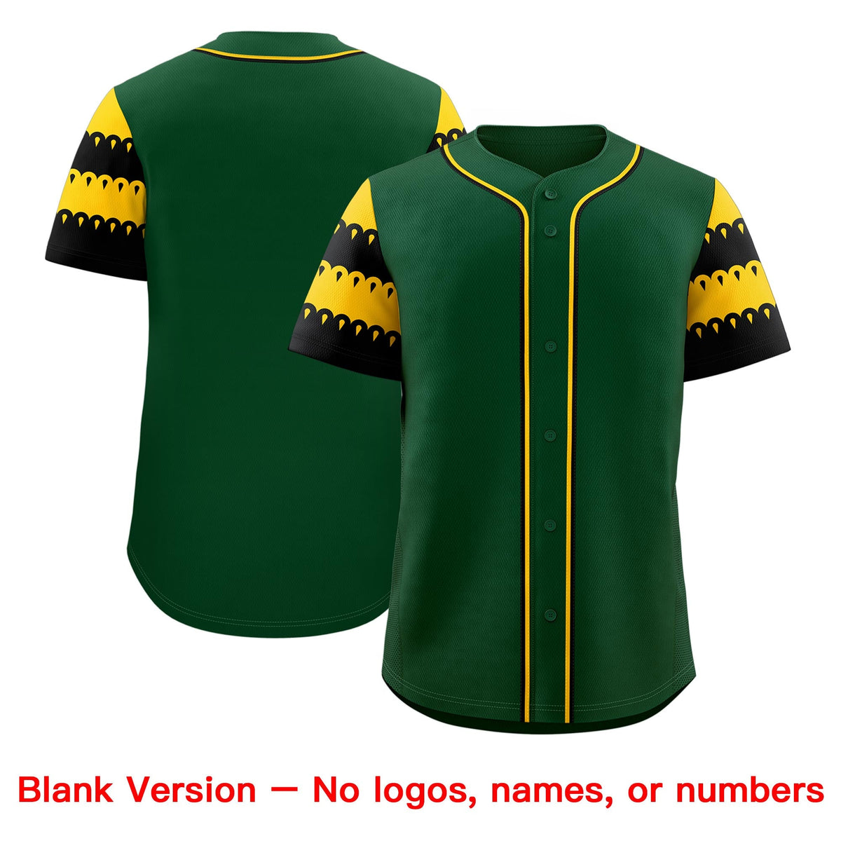 Custom Green Gold Black Sleeve Flag Lace Baseball Jersey | Sublimation Printed &amp; Embroidery,Add Name and Numbern,Perfect for Teams | KXKSHOP