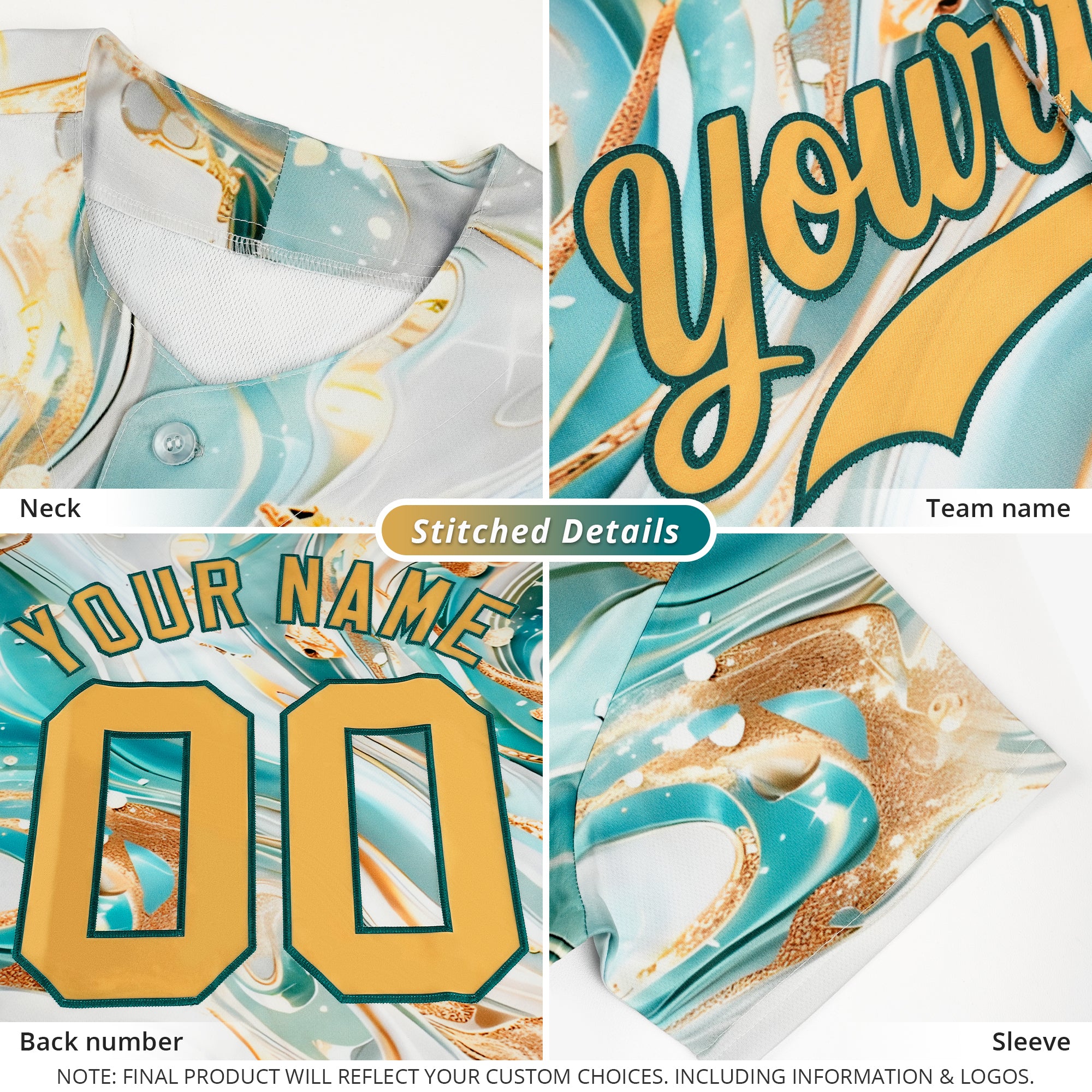 Custom Blue Ice Cream Cone Graffiti Pattern Fashion Authentic Baseball Jersey From Evan Neufang