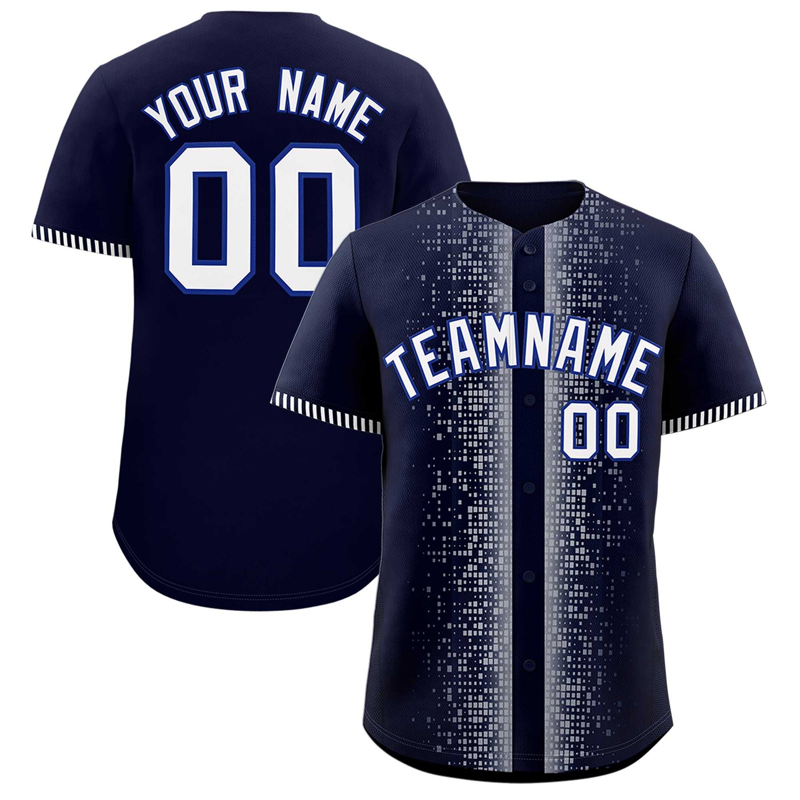 Custom Navy White Personalized Phonetic Rhythm Authentic Baseball Jersey