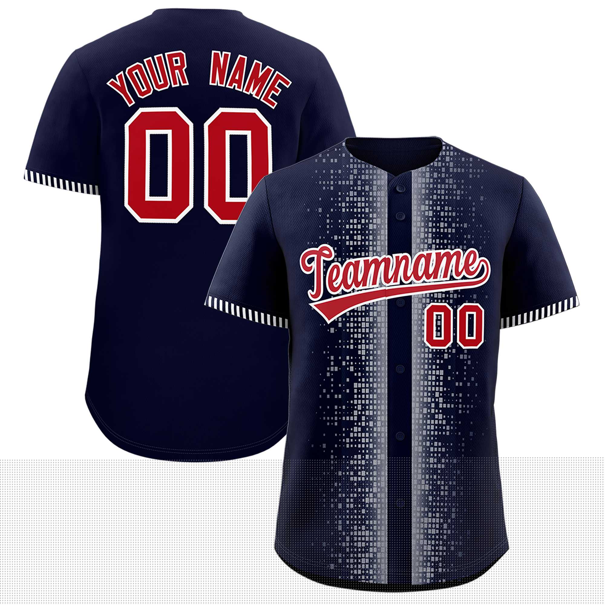Custom Navy White Personalized Phonetic Rhythm Authentic Baseball Jersey