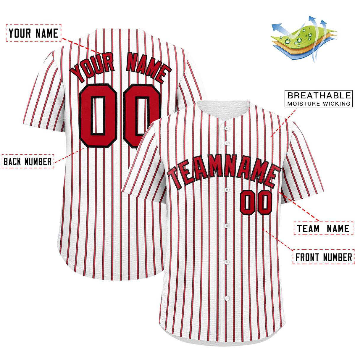 Custom White Black Tricolor Stripe Fashion Authentic Baseball Jersey