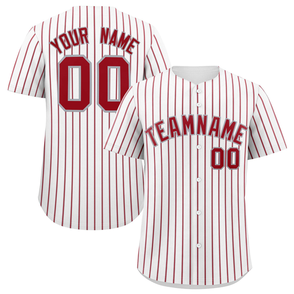 Custom White Gray Tricolor Stripe Fashion Authentic Baseball Jersey