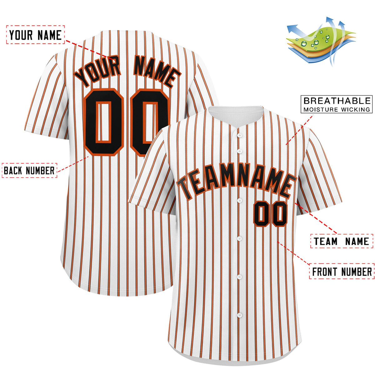 Custom White Black Tricolor Stripe Fashion Authentic Baseball Jersey