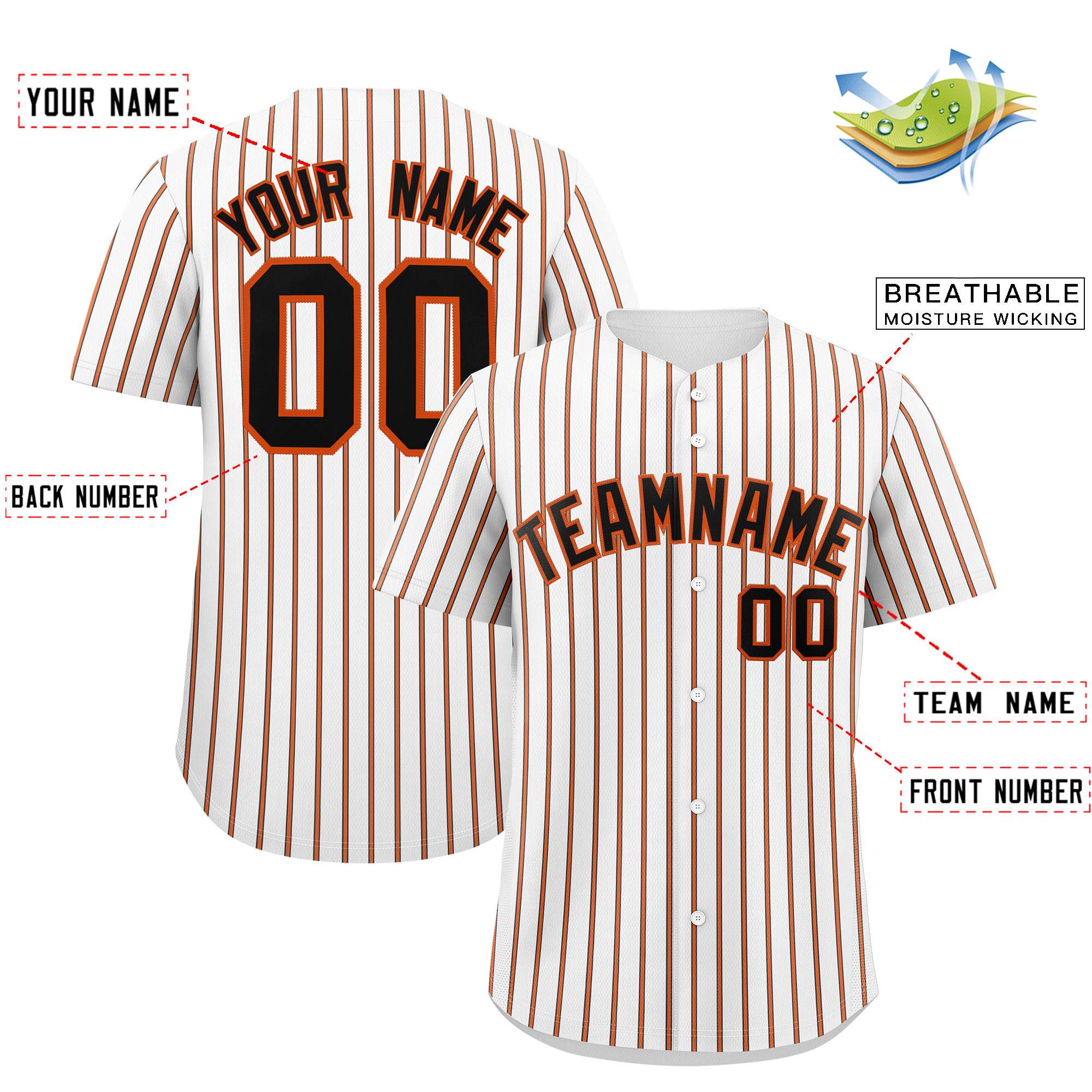 Custom White Black Tricolor Stripe Fashion Authentic Baseball Jersey