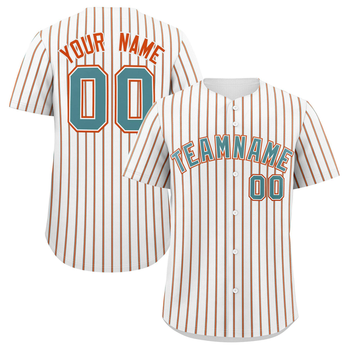 Custom White Aqua Tricolor Stripe Fashion Authentic Baseball Jersey