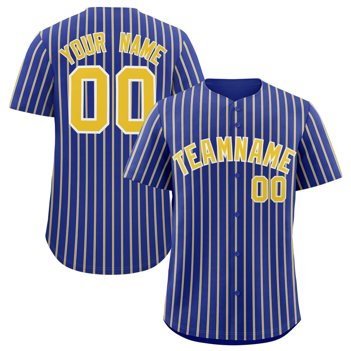 Custom Royal White Tricolor Stripe Fashion Authentic Baseball Jersey