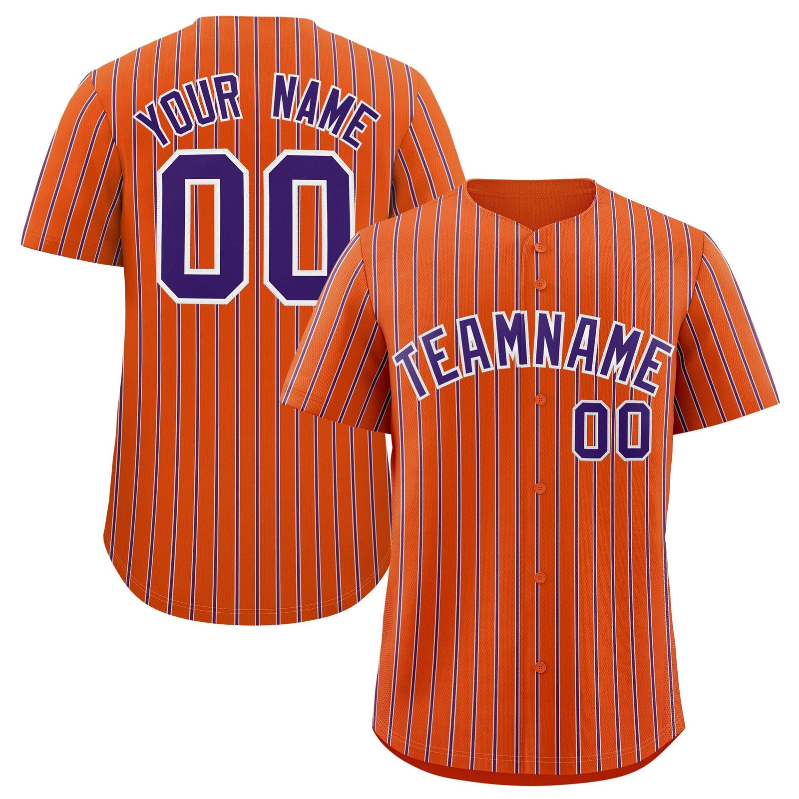 Custom Orange White Tricolor Stripe Fashion Authentic Baseball Jersey