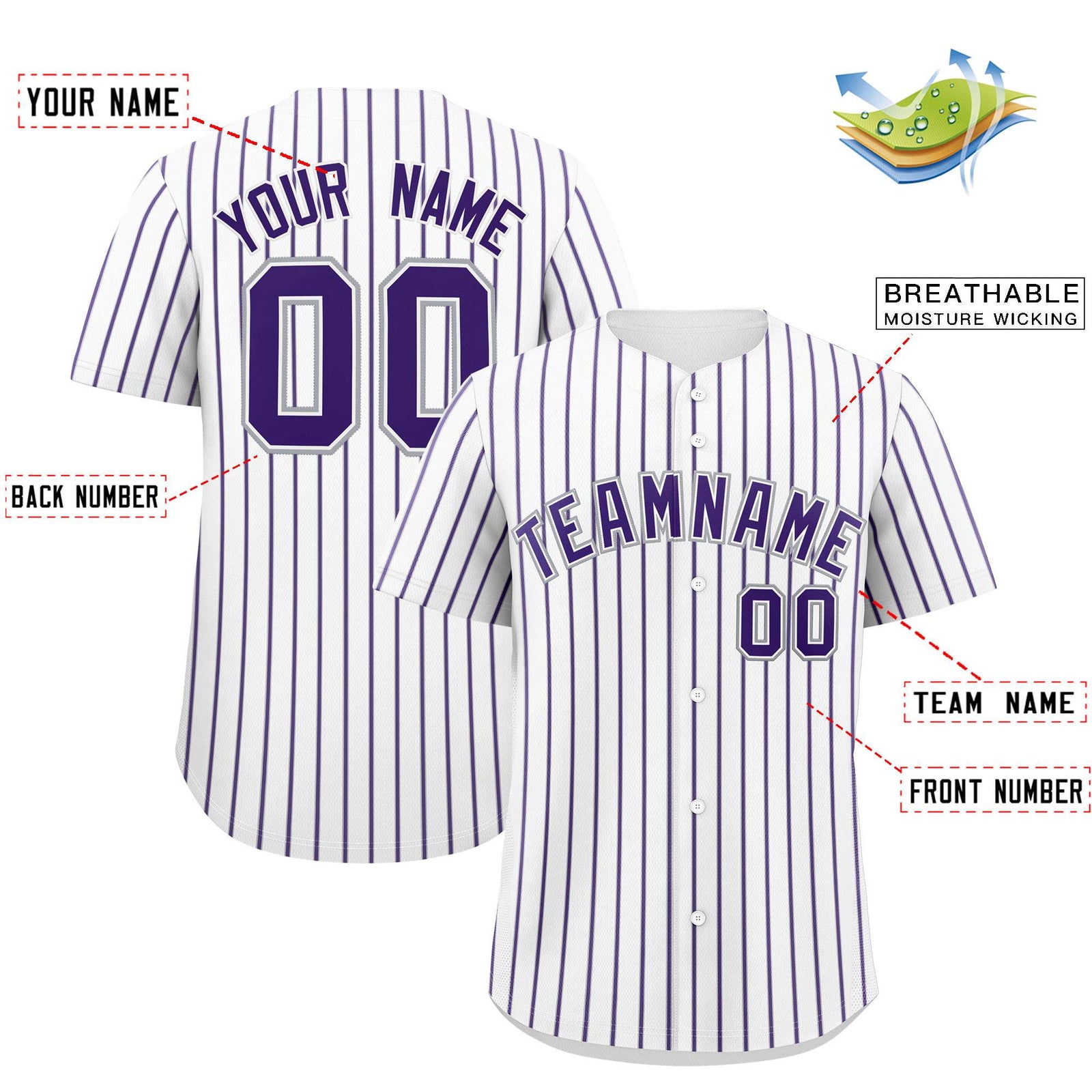 Custom White Gray Tricolor Stripe Fashion Authentic Baseball Jersey