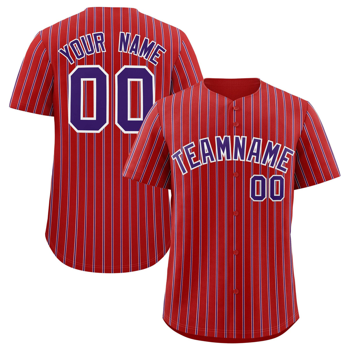 Custom Red White Tricolor Stripe Fashion Authentic Baseball Jersey