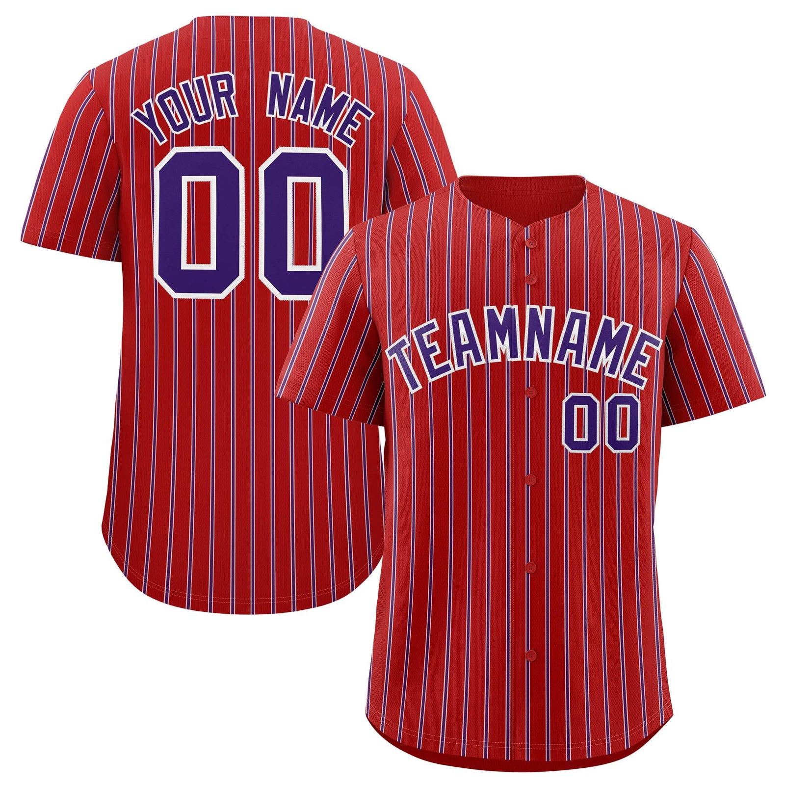 Custom Red White Tricolor Stripe Fashion Authentic Baseball Jersey