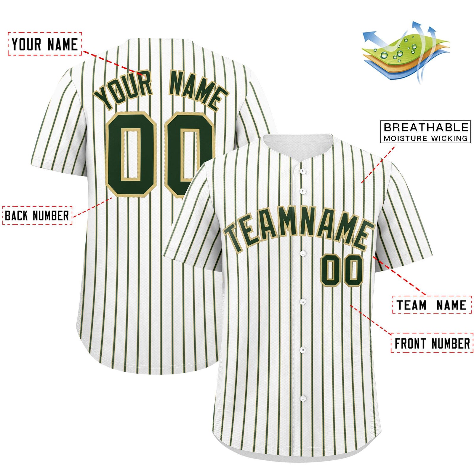 Custom White Khaki Tricolor Stripe Fashion Authentic Baseball Jersey