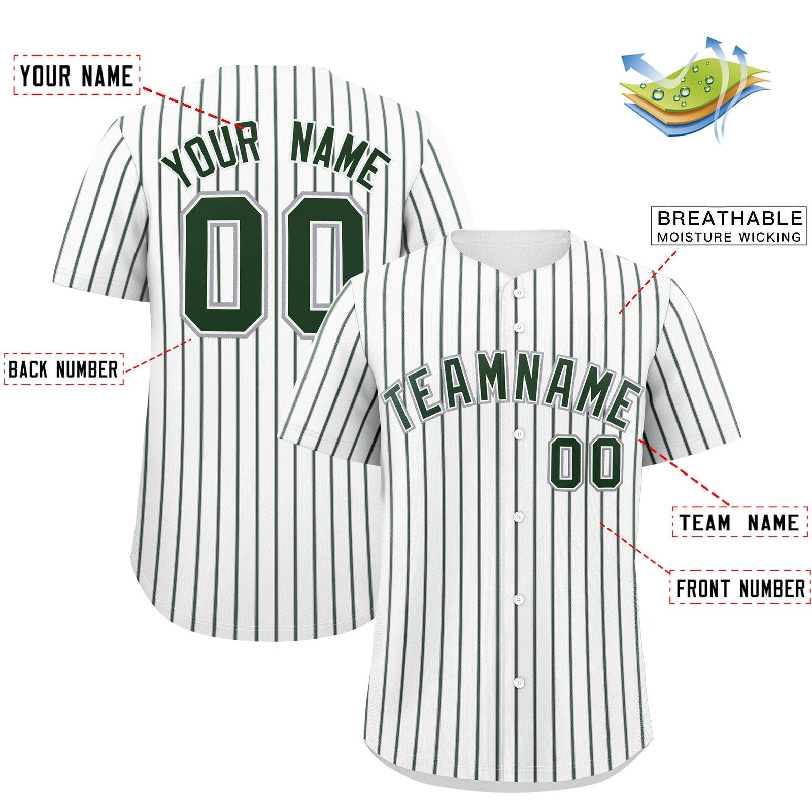 Custom White Gray Tricolor Stripe Fashion Authentic Baseball Jersey