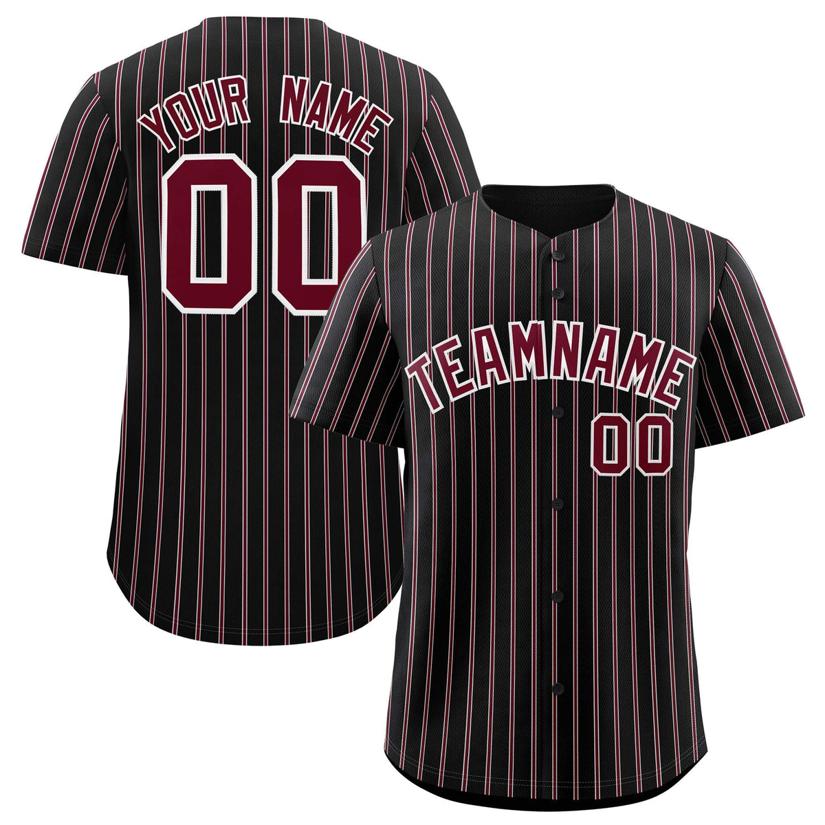 Custom Black White Tricolor Stripe Fashion Authentic Baseball Jersey