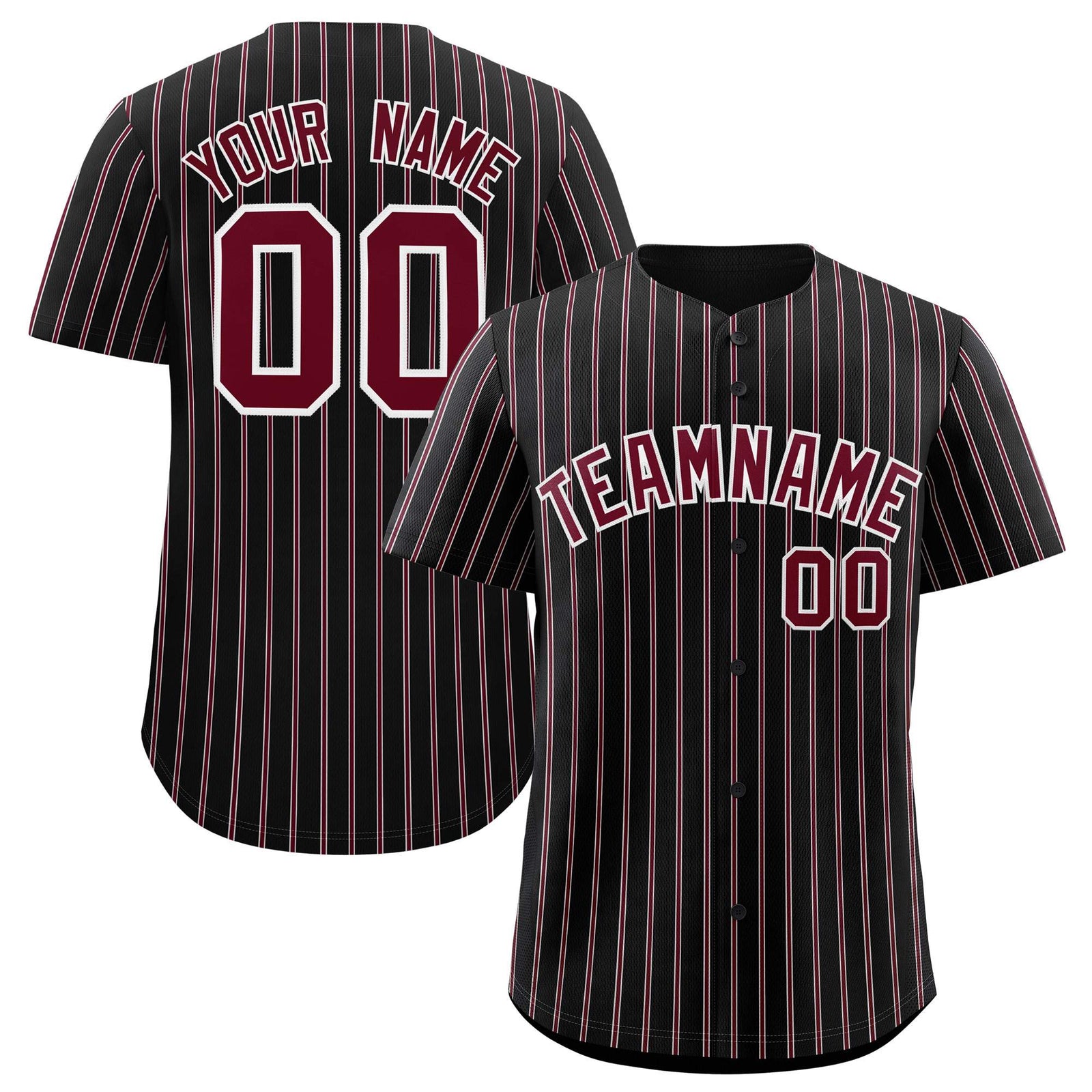Custom Black White Tricolor Stripe Fashion Authentic Baseball Jersey
