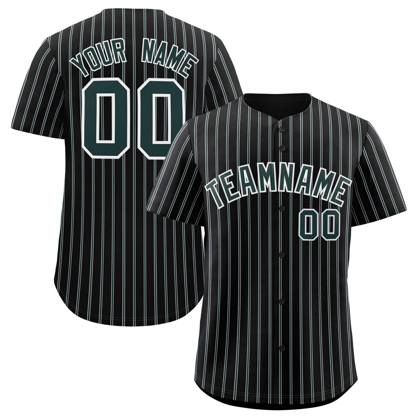 Custom Black White Tricolor Stripe Fashion Authentic Baseball Jersey