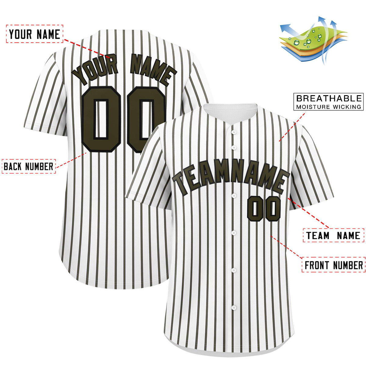 Custom White Black Tricolor Stripe Fashion Authentic Baseball Jersey