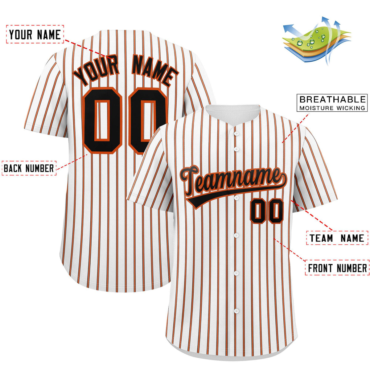 Custom White Black Tricolor Stripe Fashion Authentic Baseball Jersey
